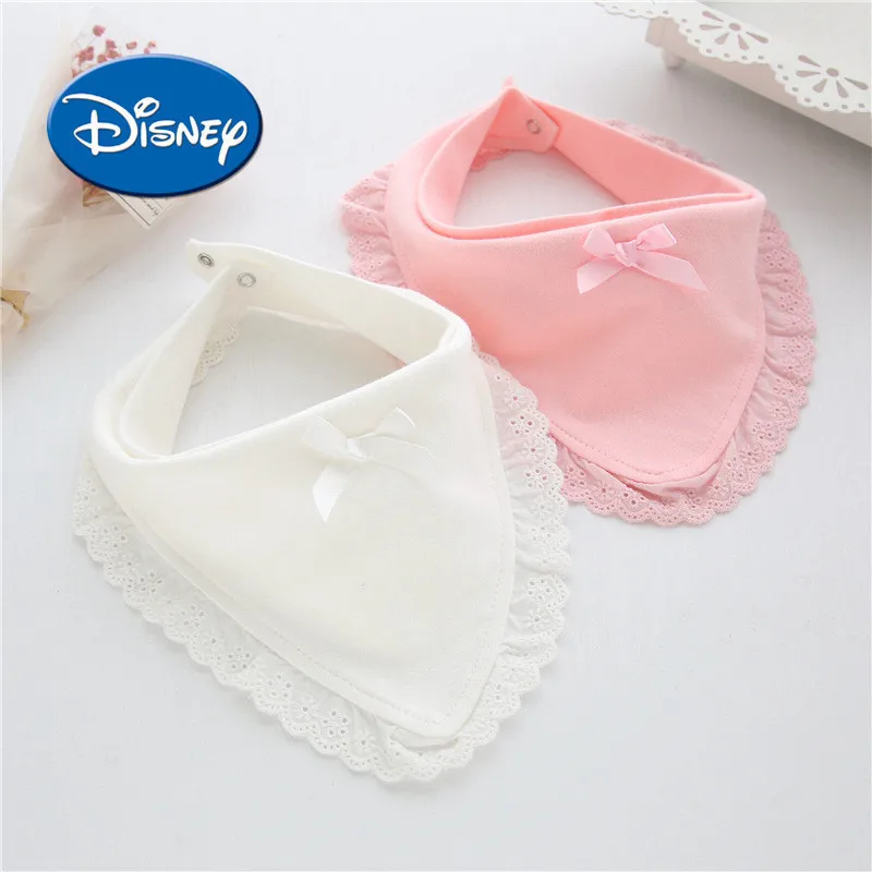 

Disney Baby Bibs Newborn Girl Baby Pure Cotton Saliva Towel Lace Princess Waterproof Bib Babador Accessories