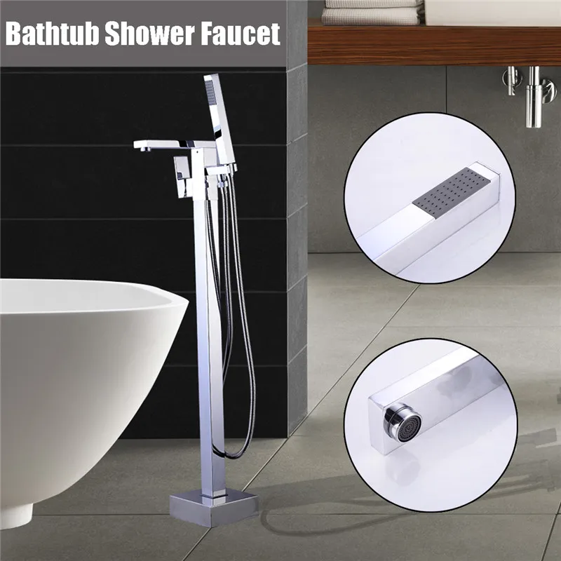 

Xueqin Chrome Floor Stand Faucets Shower Floor Bathtub Mixer Tap Faucet Mixer Single Handle Shower Tap Bathroom Shower Faucet
