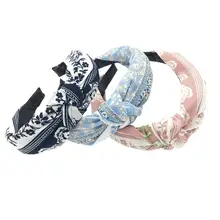 3 шт. повязка на голову модная Регулируемая печать простая ткань повязка обруч на волосы головной убор для женщин девушек