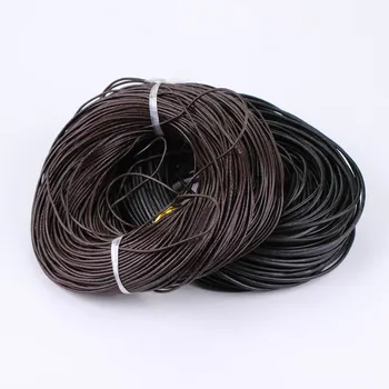 

5 metersdiy Jewelry Accessories Black Real Leather Rope Handmade Material Pet Braided Rope Bracelet Necklace Rope Beaded