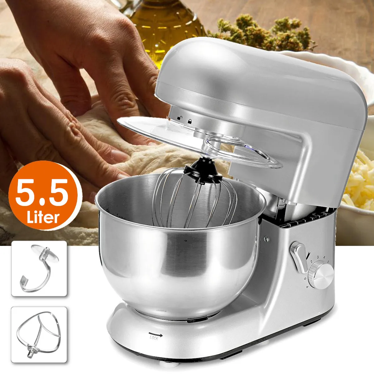 

Bowl lift Stand Mixer 5500ml Blenders Kitchen Stand Food Milkshake/Cake Dough Kneading Processor Machine Maker Planetar 1200W