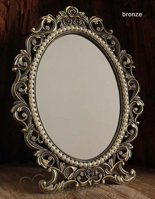 

Vivian Secret Language Retro-European Table Mirror One-sided Creative Lovely Table Princess Cosmetic Mirror Dressing mirror