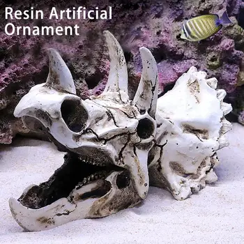 

1PC Resin Artificial Decor Ornament Aquarium Skull Decoration Aquarium Decorative Cave Landscape Pet Reptile House Accessories