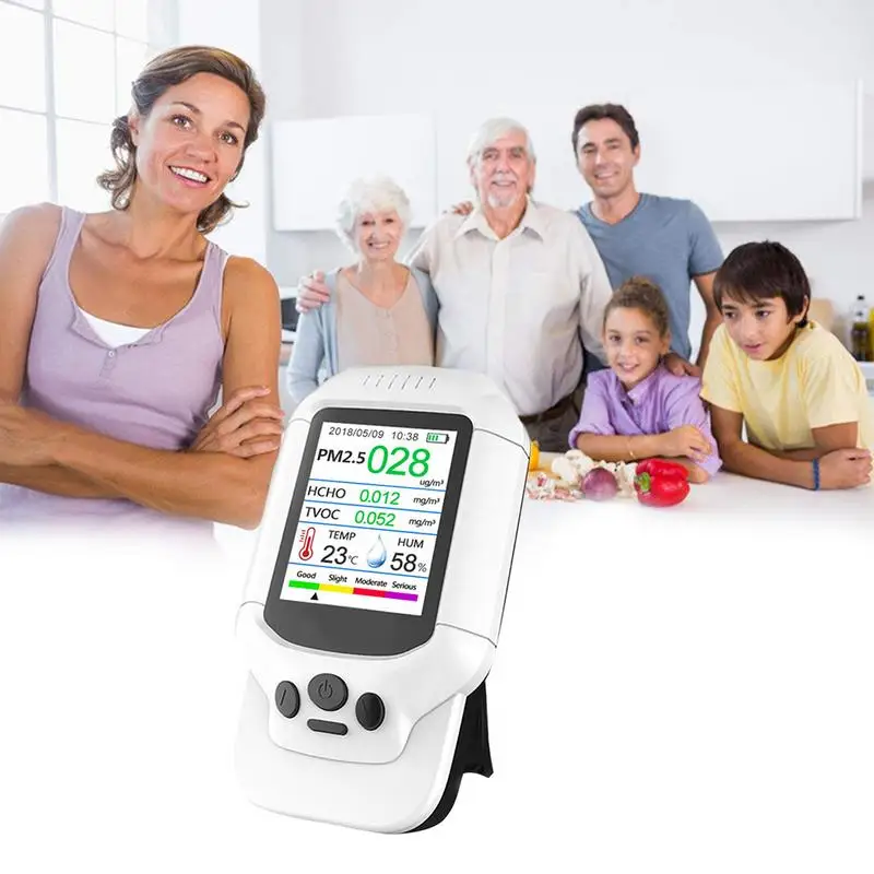 

Air Quality Detector Meter Monitor with Color LCD Multifunctional Operating System for Indoor Formaldehyde HCHO TVOC