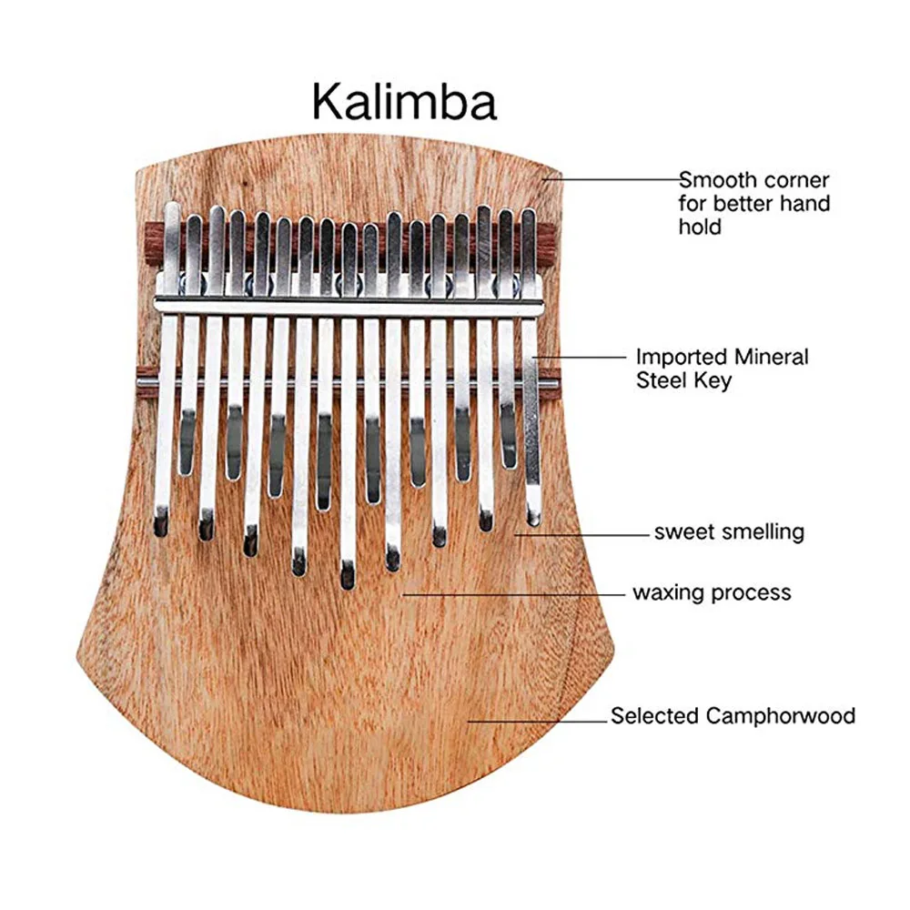 GECKO Kalimba 17 клавиш большой палец пианино Mbira инструмент с мелодией Молот камфора