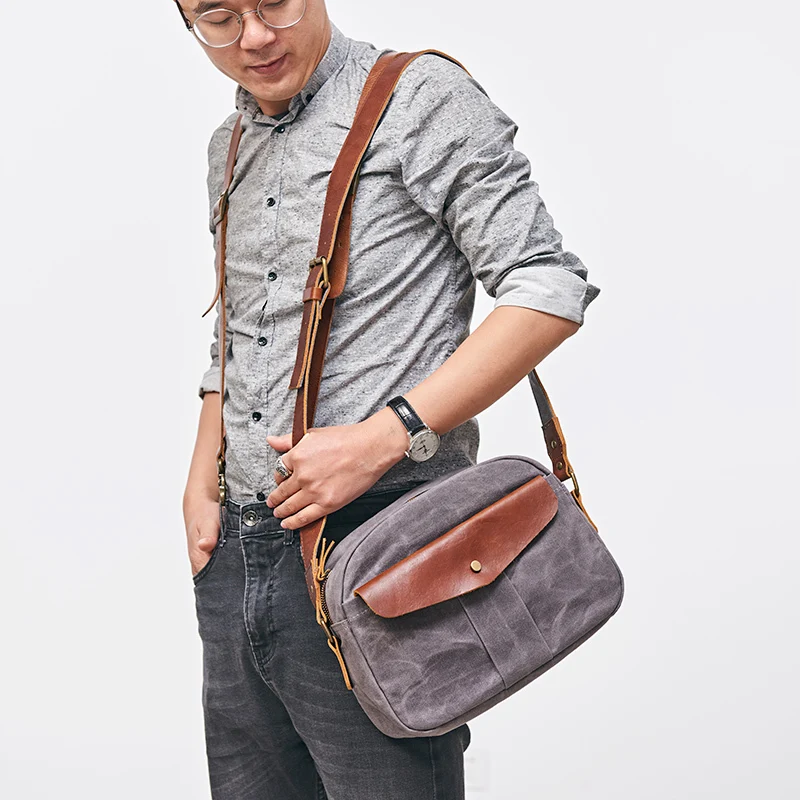 

2019 New Men Bag Fashion Canvas Shoulder Bags For Men's Waterproof Functional Shoulder Messenger Bag Male Briefcase Crossbody