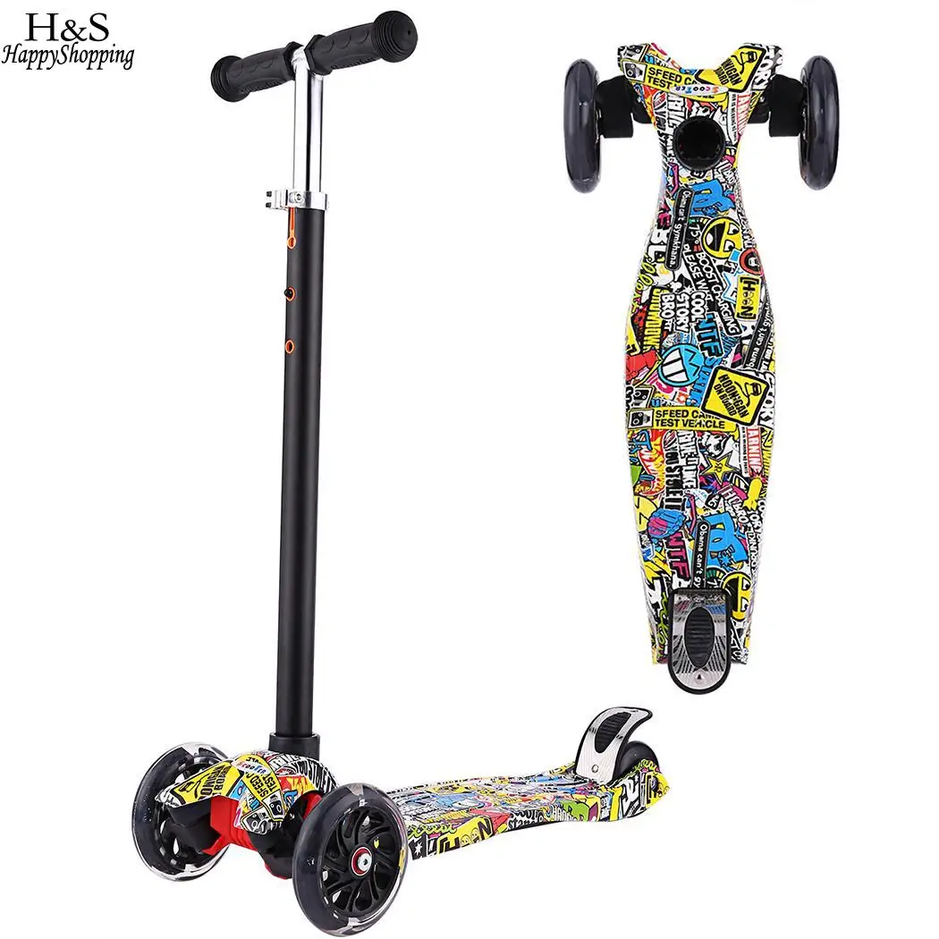 

child scooter toy tricycle scooter with adjust handle bar PU light up wheel 3 colors available trottinette enfant Telescopic rod