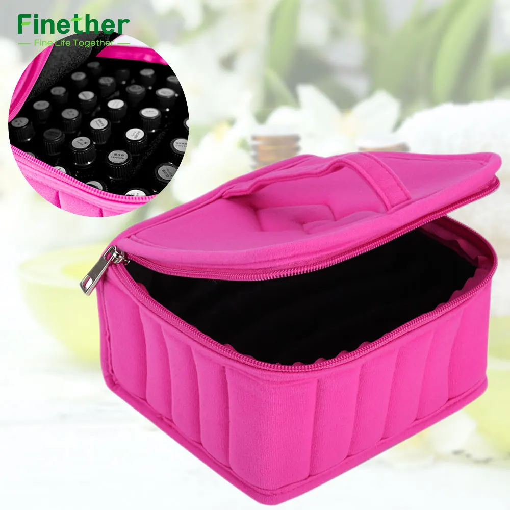 Finether 15 مللي/30-زجاجة زيت طبيعي مسمار البولندية حمل حالة التخزين المنظم حقيبة للصدمات السفر حقيبة