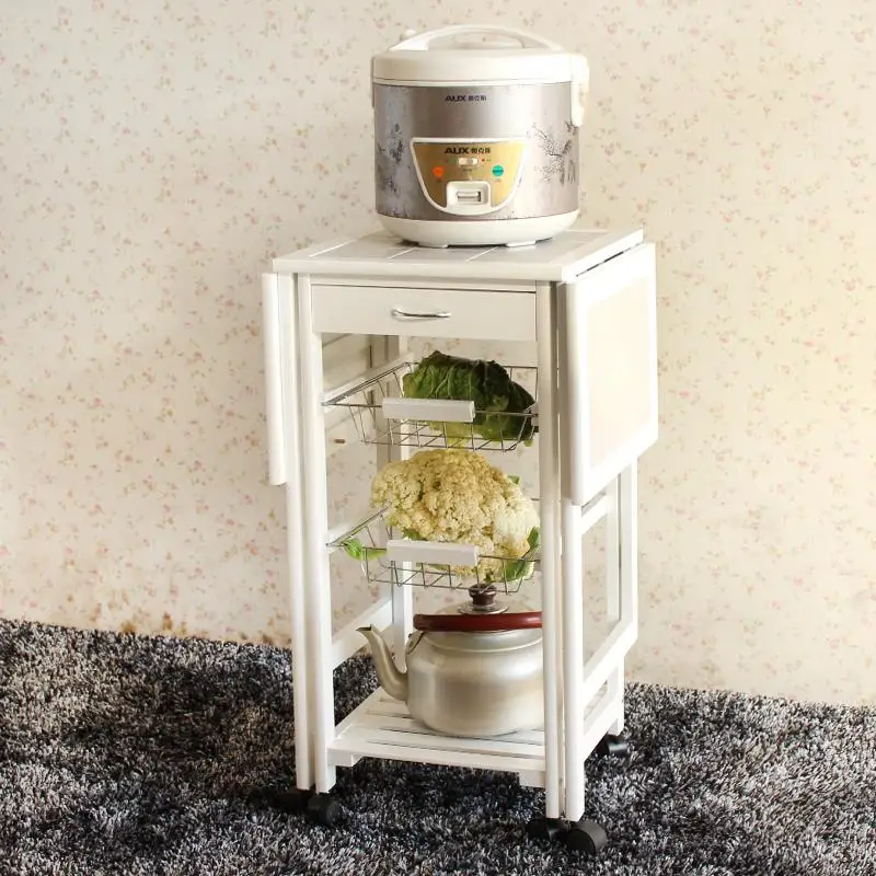 

Portable Folding Kitchen Rolling Tile Top Drop Leaf Storage Trolley Cart White Kitchen Island Storage Trolley Cart