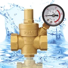 DN20 3/4'' Adjustable Relief Valve Brass Water Pressure Reducing Maintaining Valves Pressure Gauge Regulator Reducer Gauge Meter