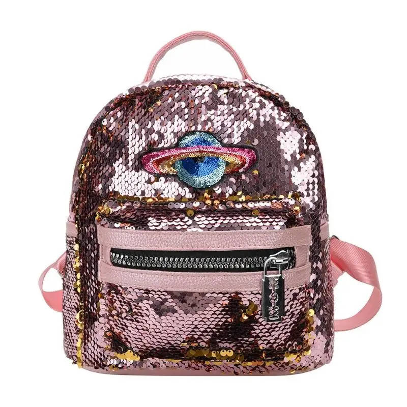 

Planet Sequins Backpack Fashion Girls Bling Shiny Sequins School Rucksack Satchel Student Travel Panelled Shoulder Bag Mochila