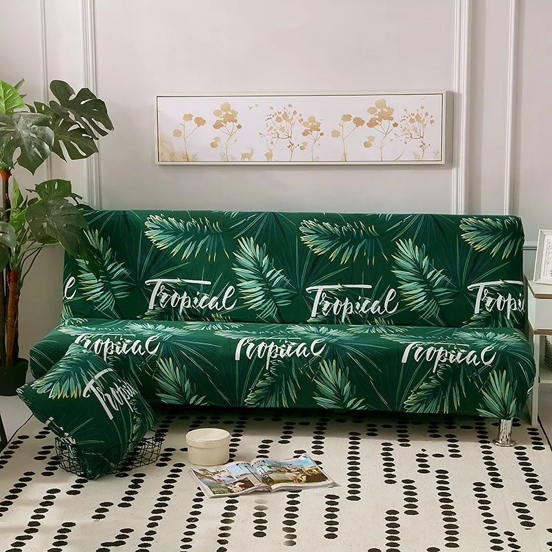 

Stretch Leaves Sofa Cover Stretch Furniture Covers Removable Sofa Covers For Living Room Armless Slipcover Sofa Bed Cover 1pcs