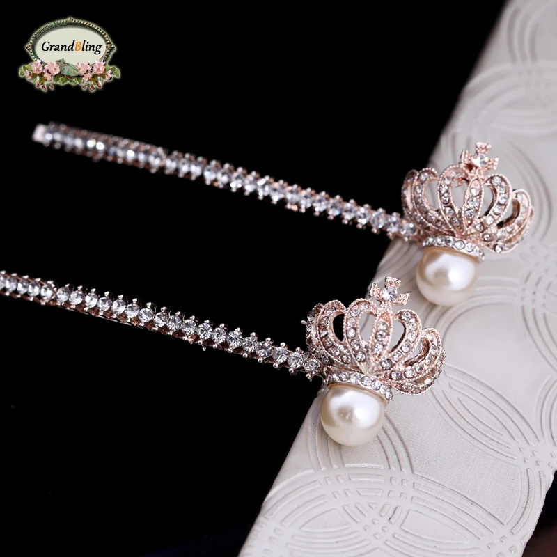 

New Style Korean Princess Crown Hairpin More Hair Vintage Crystal Phoenix Hair Jewelry For Women Rhinestone Wedding Accessories