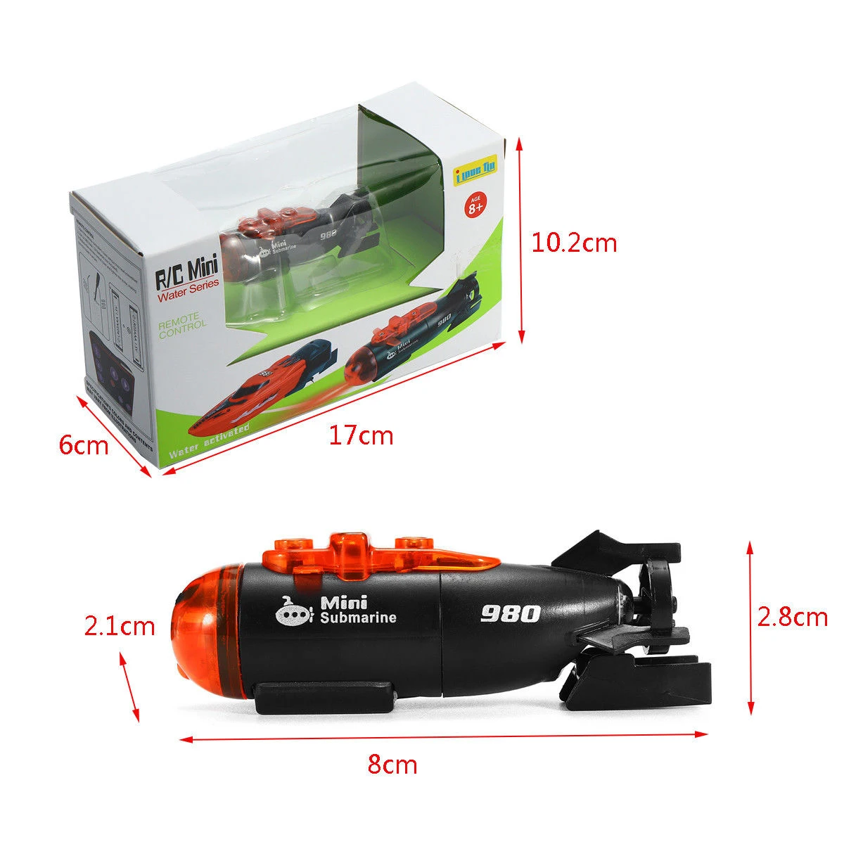  Mini Micro-Radio Remote Control RC Submarine Ship Boat With Led Light Toy Gift Remote Control Subma