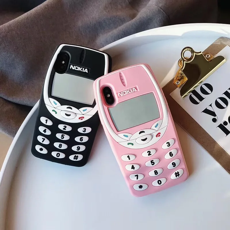 

3D Vintage Old-fashion Flat Silicone Phone Case Shockproof Soft Full Cover For iPhoneXs max 6s 8plus 7P body Shell Protection