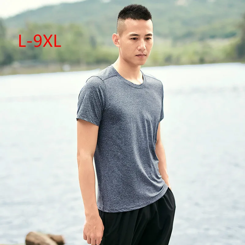 

2019 New Summer Brand Design Big Size 8XL Male T Shirt Men High quality Plus Size Clothing tshirt Homme 4 Colors Breathable