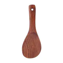 Старый лакированный твердый деревянный косой рот ложка не повредит горшок салат ужин ложка сервер деревянная вилка Столовые приборы Инструмент для приготовления пищи