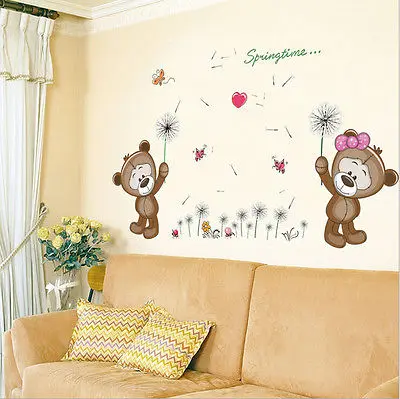 

Removable Vinyl Wall Decal Nursery Stickers Kids Baby Room DIY Home Decor Bears