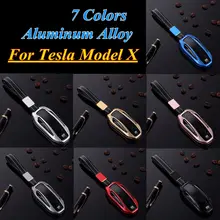 1 шт. чехол для автомобильного ключа с ремнем алюминиевый сплав чехол для ключа сумка для хранения протектор роскошный стиль для Tesla модель S или модель X