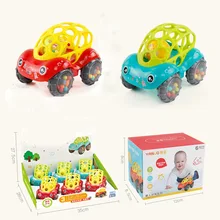 Buy Car baby bells hold soft toy carbaby hand catch ball Baby Ring Toys Silicone Chew Charms Baby Gift Toddler Toys safety Free Shipping