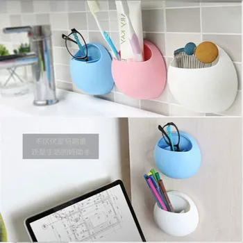 

Bathroom Toothbrush Holder Wall Mount Suction Cup Toothpaste Storage Rack 4Color Toothpaste Holde