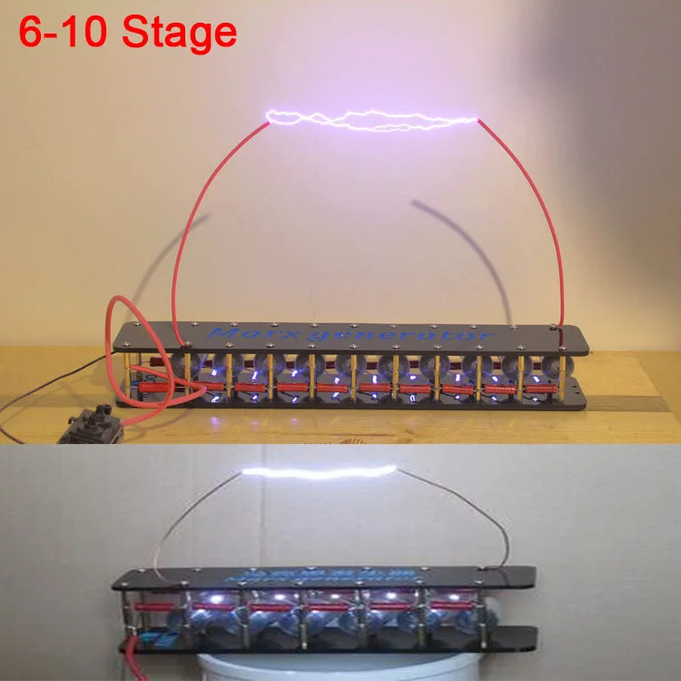 

10- Stage Marx Generator Tesla Arc Pulse Generator Lightning DIY Kit for ZVS Flyback Driver Board /ignition coil