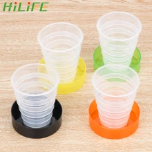 HILIFE воды чайные чашки выдвижной телескопические складные стаканы портативный для спорта на открытом воздухе путешествия Пластиковая Складная чашка