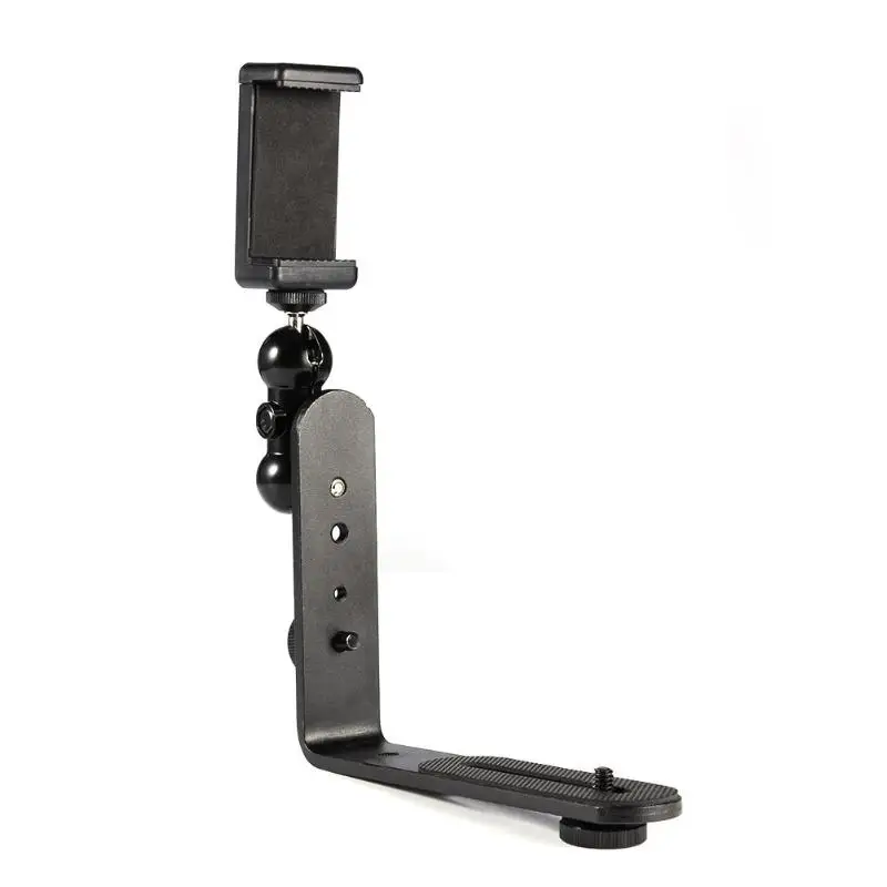 ALLOYSEED Vertical L shape Bracket Tripod Heads Stand Mobie Phone Clip