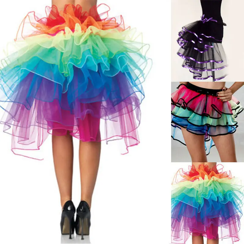 

Unicorn Skirt Rainbow Tail Costume Women Lady TUTU Adult Petticoat Tulle Ballet Ribbon Party Pettiskirt Custom 8 Layer 60 cm