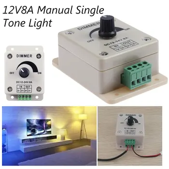 

12V 24V LED Dimmer Switch 8A Voltage Regulator Adjustable Controller for LED Strip Light Lamp