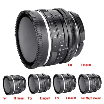 

50mm F2.0 Large Aperture Manual Focus APS-C Prime Lens for EOS-M For Sony-E For M4/3 For Fuji-X For Nikon-Z mount Camera