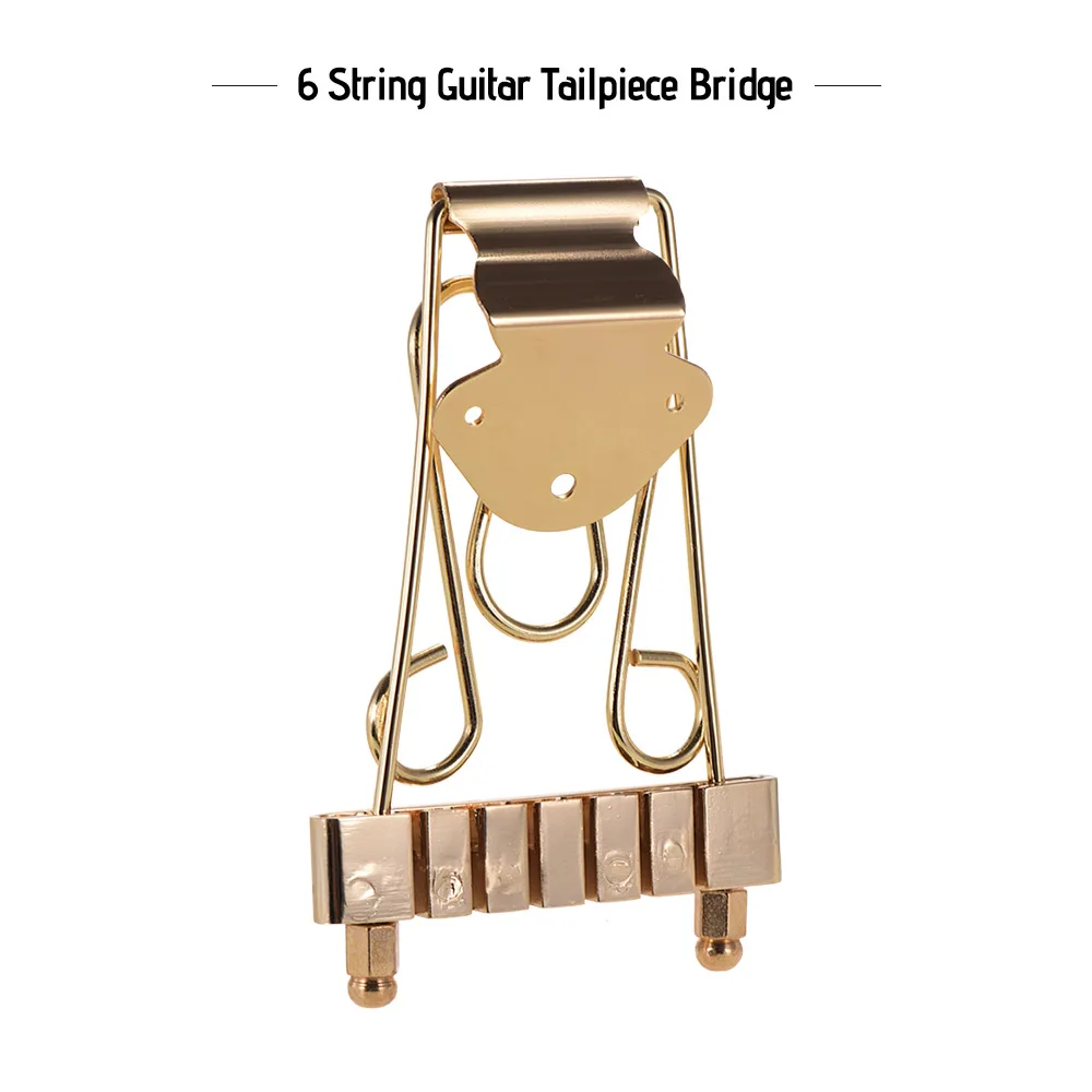 6 String Guitar Bridge Tailpiece Golden for Jazz Archtop Guitar