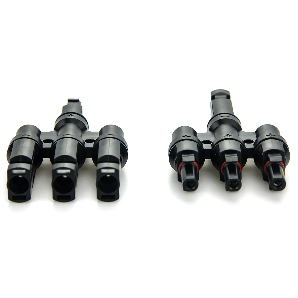 

MC4 3T Branches Parallel Connect 3-Branch Electrical Solar Connector Y Panel Cable Coupler Combiner Wire Photovoltaic Connectors