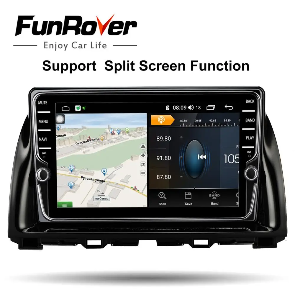 Excellent Funrover 2 din 8 core android 9.0 Car dvd multimedia player for Mazda CX-5 2013-2016 car radio stereo gps navigation DSP wifi BT 1
