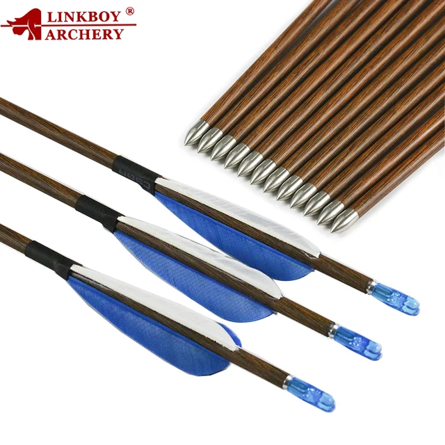  US $57.49 12pc Linkboy Archery Pure Carbon Arrows sp600 3inch Turkey Feather 80gr Arrow Point 