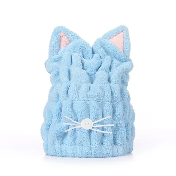 

Eco-Friendly Randomly Color Women Bathroom Super Absorbent Quick-Drying Hair Towel Microfiber Hair Dry Cap