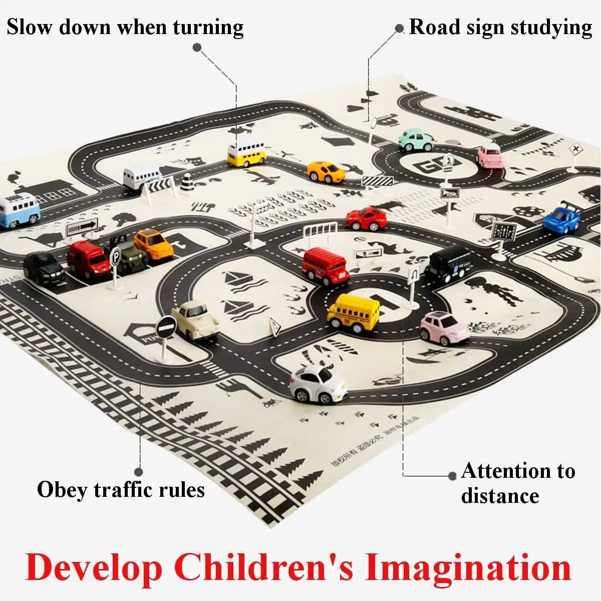 130x100 см детская автомобильная карта для парковки, детская карта для обучения дорожному движению, автомобильный портативный игровой коврик, складной игровой коврик, коврик на полу, игрушки