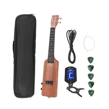 

ammoon 23" Ukulele Creative Bottle Shape Okoume Electric Ukulele Ukelele Kit with Tuner Carrying Bag 3.5mm Cable Strings Picks