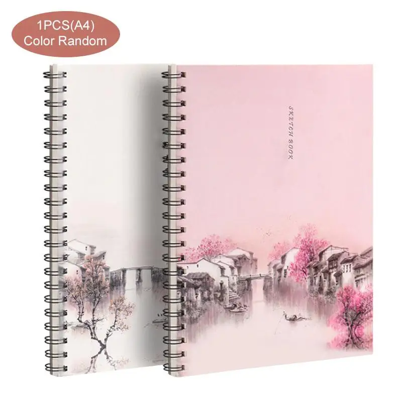 

Kraft Paper Sketch Sketchbook Notebook Spiral Coil Drawing Painting Book Cover Illustration Daily Journal Simple Fresh Art