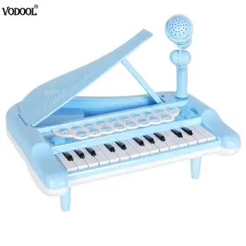 

Kids Mini Instrument Simulation Electronic Piano with Microphone Toy (Blue)