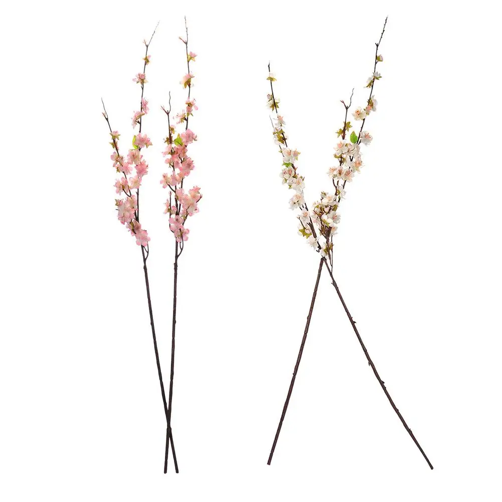 

Innovation Artificial Flower 2 Pcs Silk Cloth Plastic Stand Semi-handmade Artificial Flower Home Craft Jewelry Ornaments