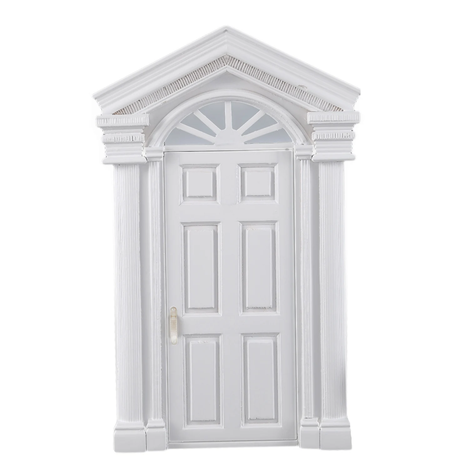 New 1//12 Unpainted Dollhouse Miniature Wooden Interior 6-Panel Door With Frame