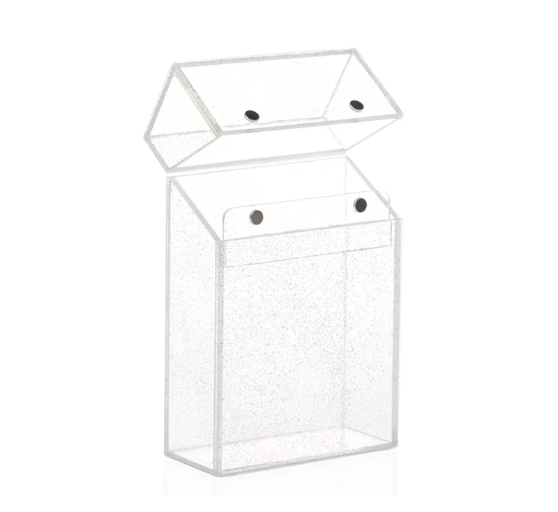 

Cigarette Pocket Box Glitter Transparent Cigarette Organizer Smoking Acrylic Card Box Portable Cigarette Case Card Holder