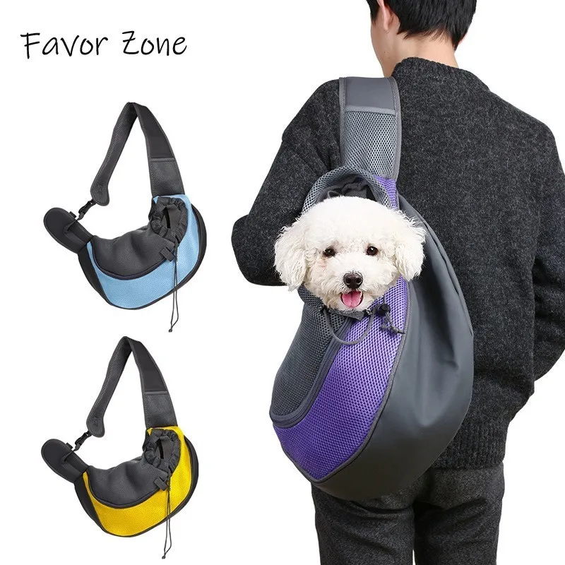 

Pet Dog Carrier Bag Outdoor Travel Pets Dogs Front Bag Mesh Breathable Single Shoulder Bag Slings Handbag Pets Carriers Supplies