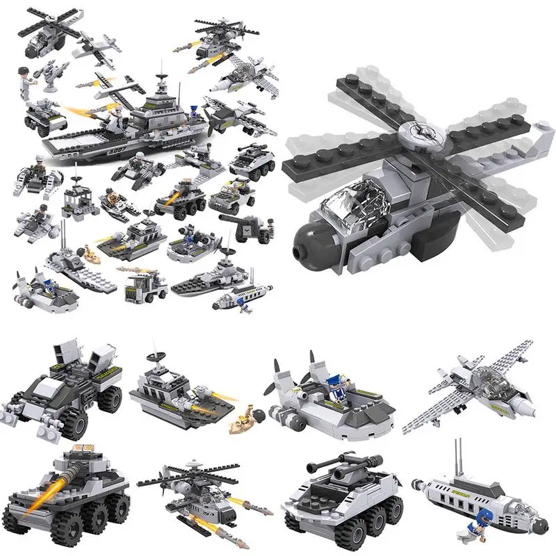 

8 In 1 Plastic Building Block Aircraft Model Puzzle Assembly Combination Set Early Education Toy For Kids Children Boys