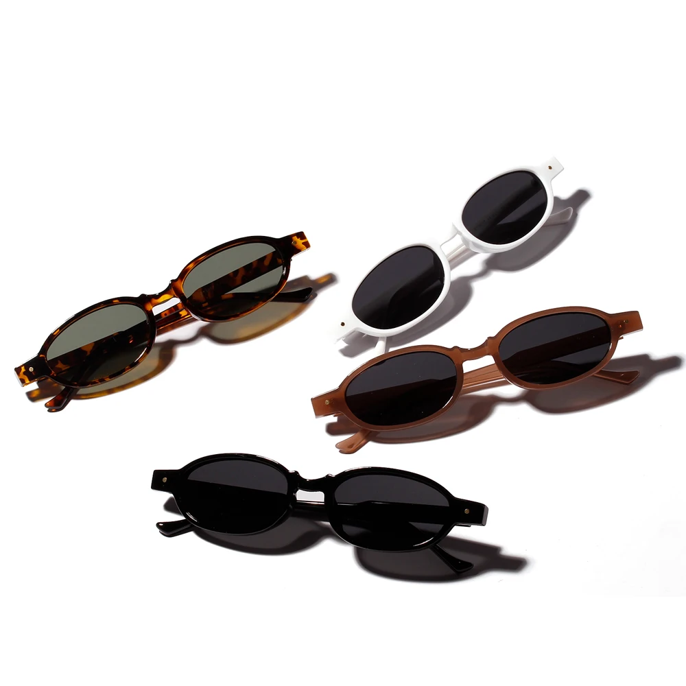 Kachawoo Овальные Солнцезащитные очки для женщин леопардовая маленькая оправа черные ретро солнцезащитные очки для мужчин модные аксессуары