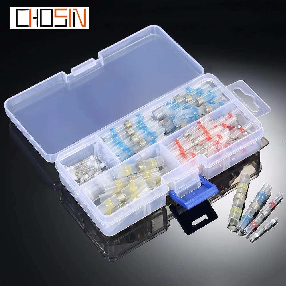 

50pcs&100pcs Set Connectors Heat Shrink Wire Solder Sleeves Waterproof Fast Butt Terminals Terminator Electrical Electrician Sst