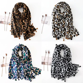

Shawl Winter Ladies 1PC Hijab Popular Autumn Tassel Hot Sale Neckerchief Leopard Dot Muslim Women Scarf 2018 New