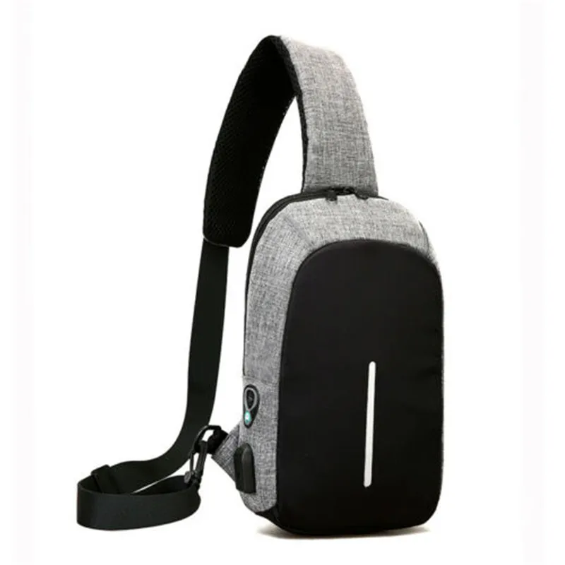 

Men Anti-Theft Backpack USB Charging Port Travel Sling Bag Crossbody Chest Pack