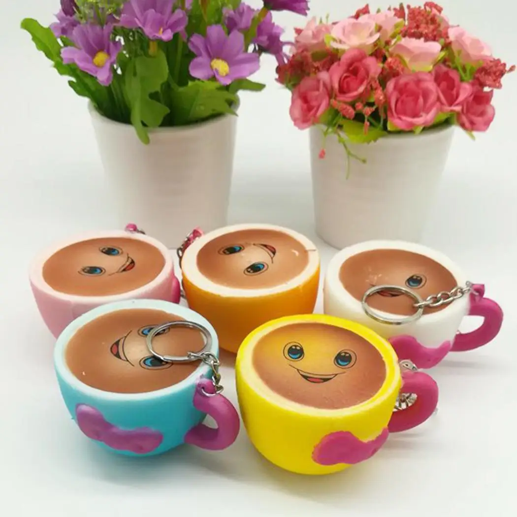 Мягкие медленные растущие кофейные чашки Ароматические Squeeze игрушки брелок для снятия стресса игрушки поднимающиеся после того, как вы